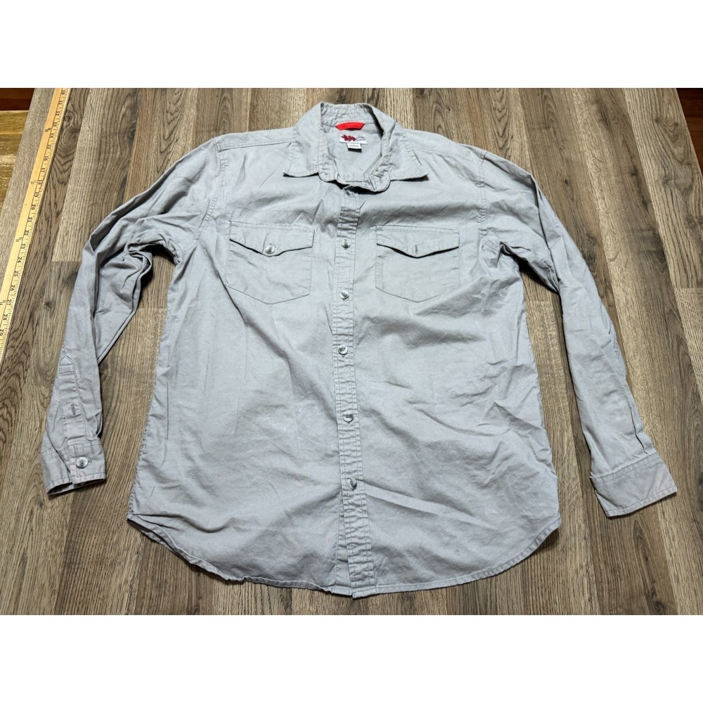 Field N Forest Shirt, Men's Large, Tan, Long Sleeve Button Up Shirt 42" Length